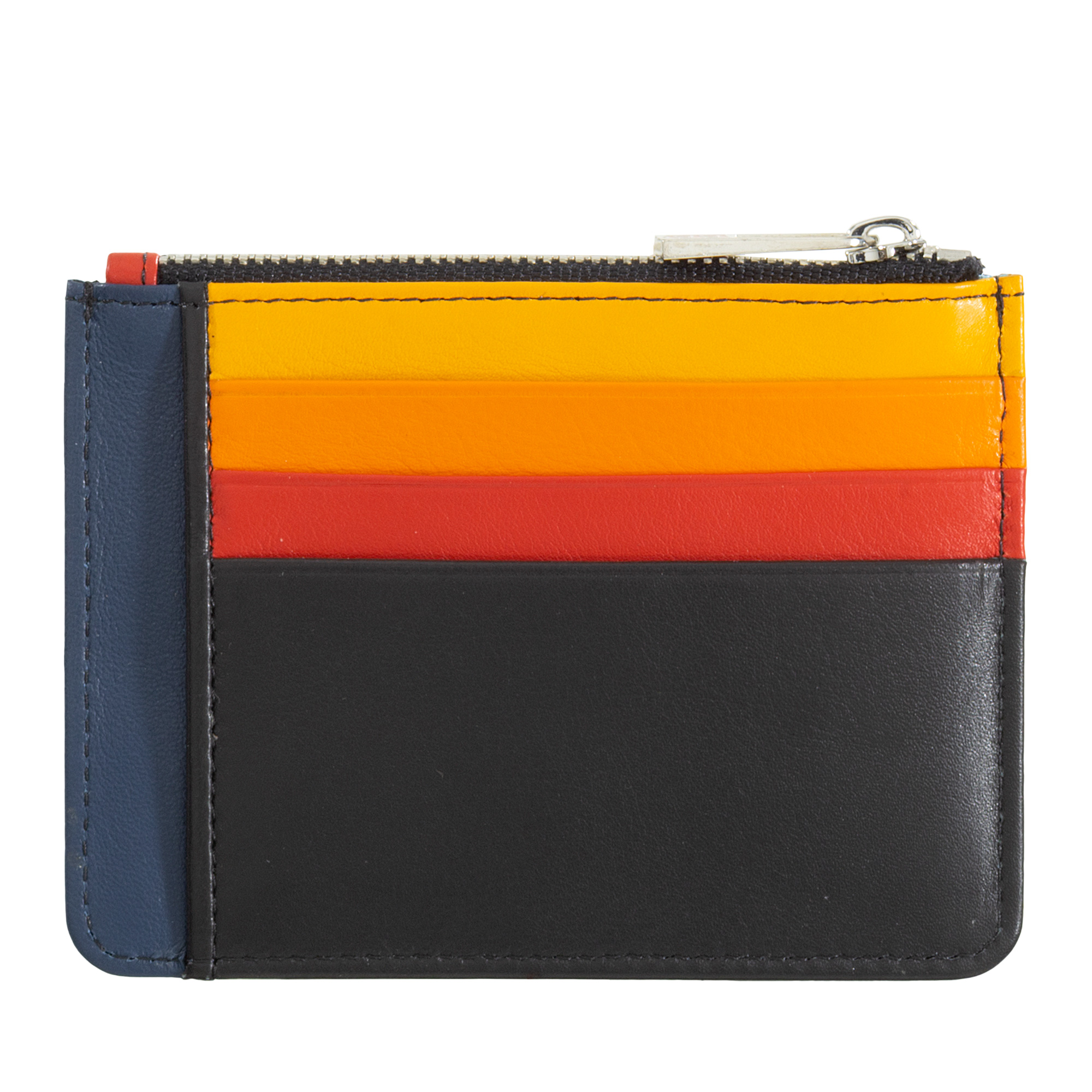 Visita lo Store di DuDuDUDU Bustina porta carte di credito in vera pelle colorata portafogli con zip Rosso 