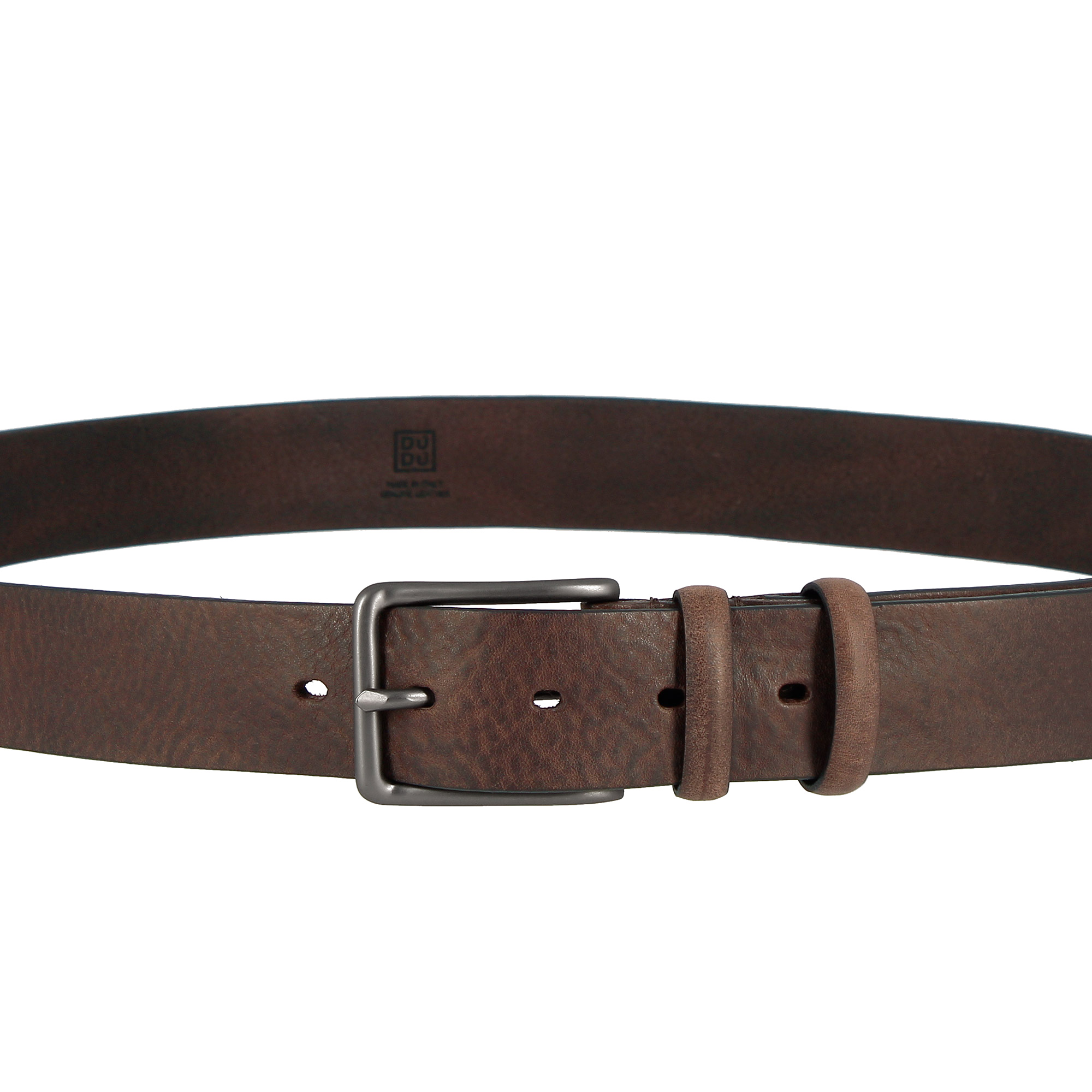 DUDU Leather Belt for Men Women Vintage Style Shortened Made in Italy H 35mm - Picture 11 of 12
