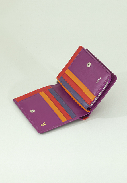 Women's small leather RFID bifold wallet Colorful Stromboli DUDU | dudubags