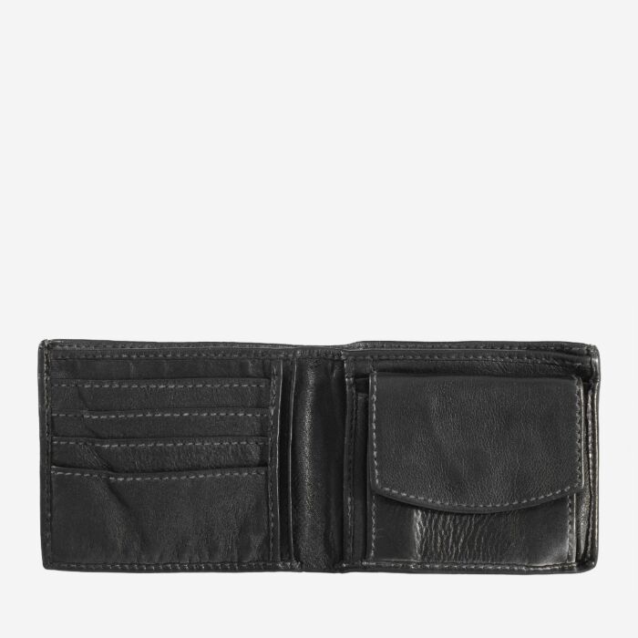 Mens Gents Real Soft Genuine Leather Wallet with Press Stud and Coin Compartment 