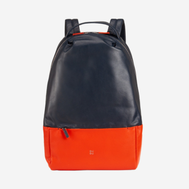 Real leather backpack coloured