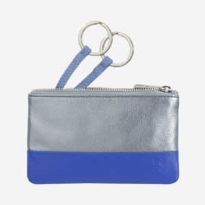 Leather key pouch with zip