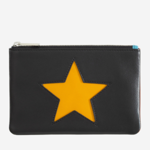 mini leather clutch with zip