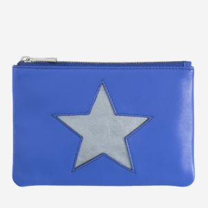 Small makeup leather clutch bag