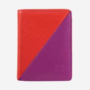 Kleine aufklappbare RFID-Damen-Brieftasche aus Leder