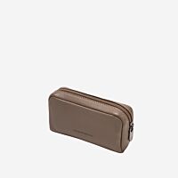 Nuvola Pelle Porte-clés Homme Femme en Cuir véritable Sac Étui avec Fermeture zippée à 2 Anneaux Bleu