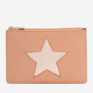 Small makeup leather clutch bag